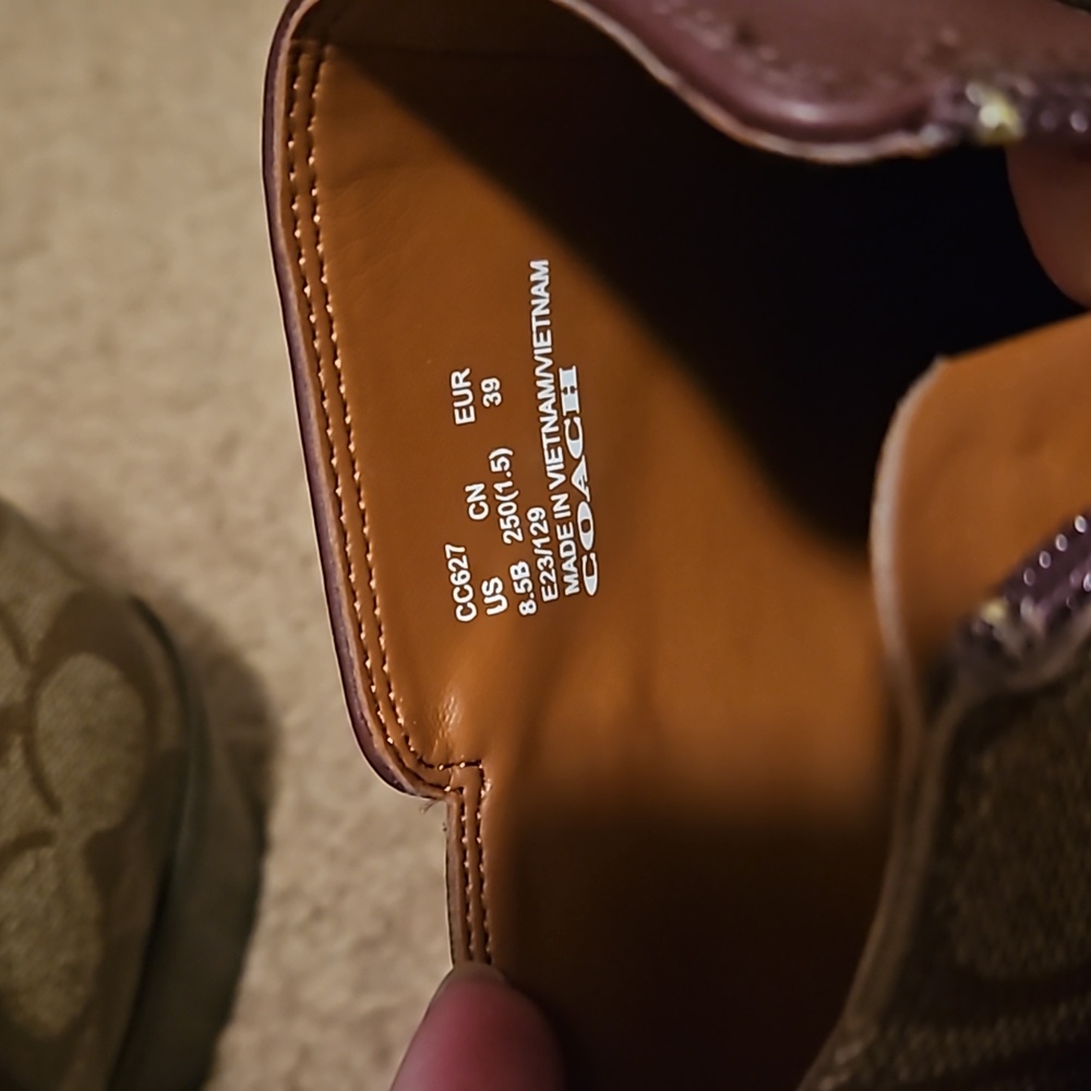 NWOT Coach Dean Booties Leather Boots Brown & Tan Gold Coach Logo Accents! New! - Picture 5 of 11